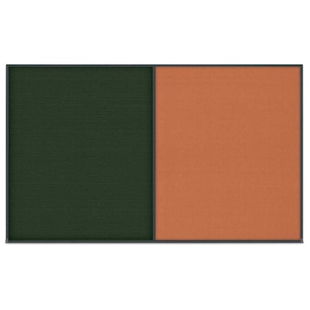 United Visual Products Double Door Radius Corkboard, 60"x36", Hea UV7014RC-BLACK-ULTMAR